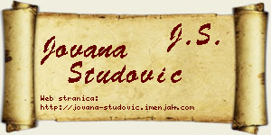 Jovana Studović vizit kartica